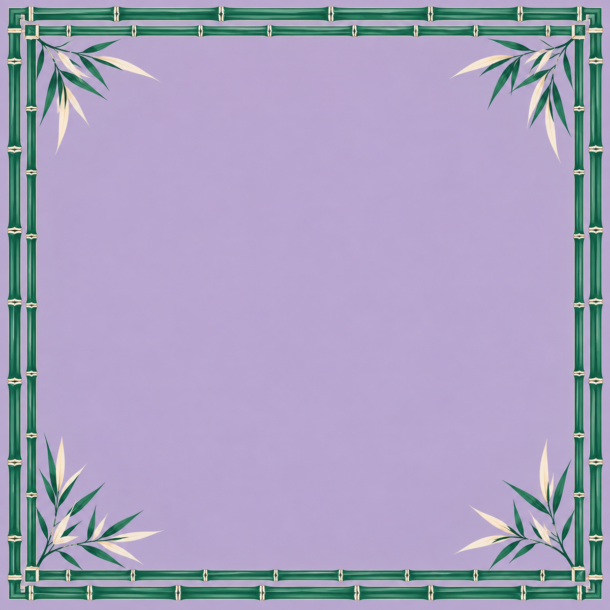 Jade Lilac Bamboo Frame square mahjong mat surface artwork