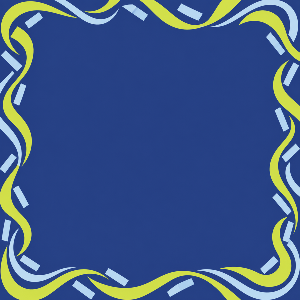 Cobalt Lime Curve Frame square mahjong mat surface artwork