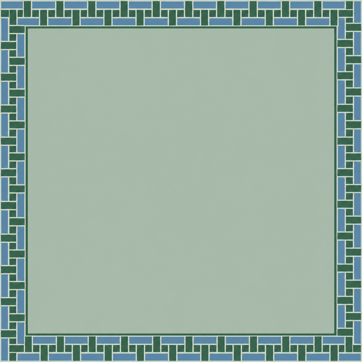 Blue Green Basketweave Edge square mahjong mat surface artwork