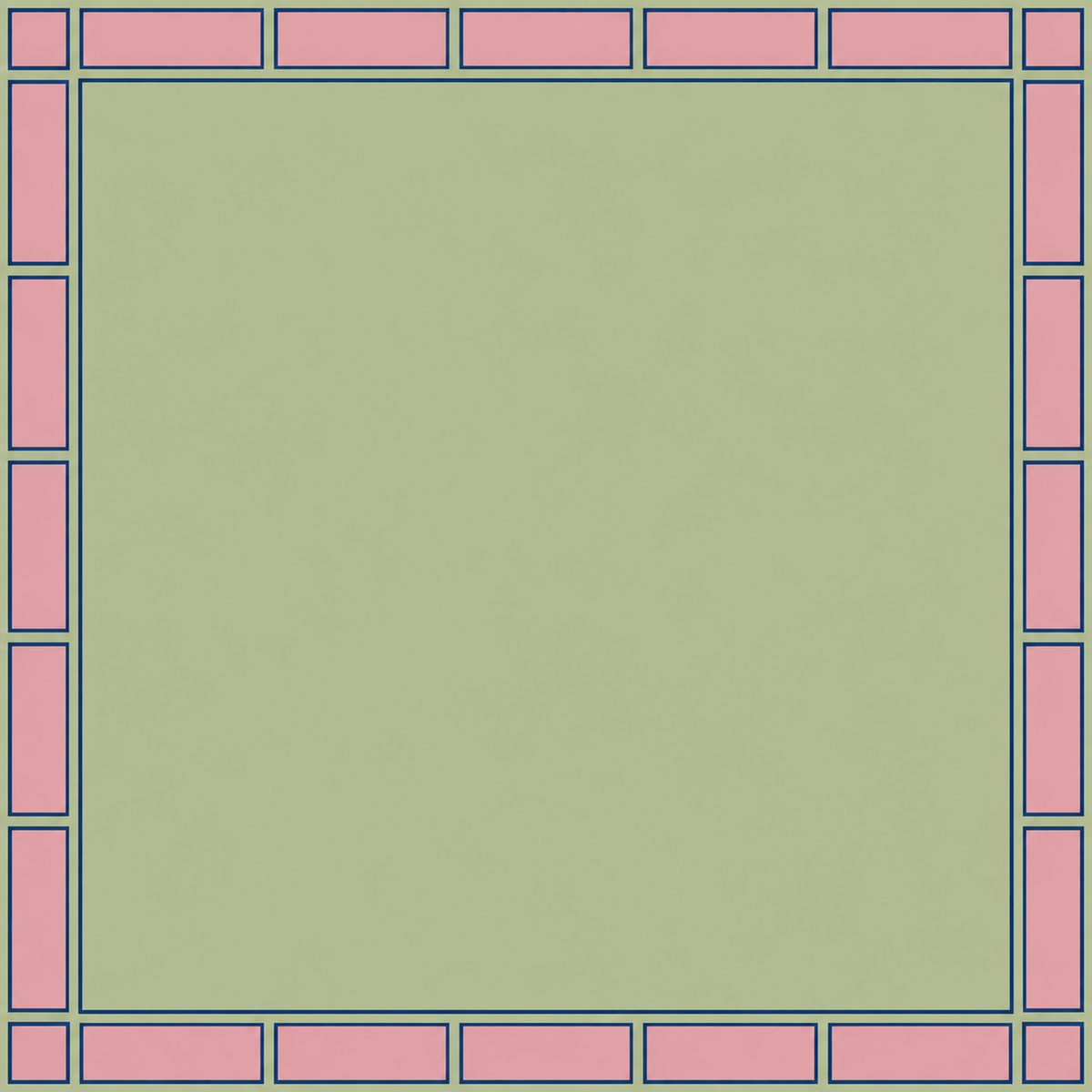 Olive Pink Club Blocks square mahjong mat surface artwork