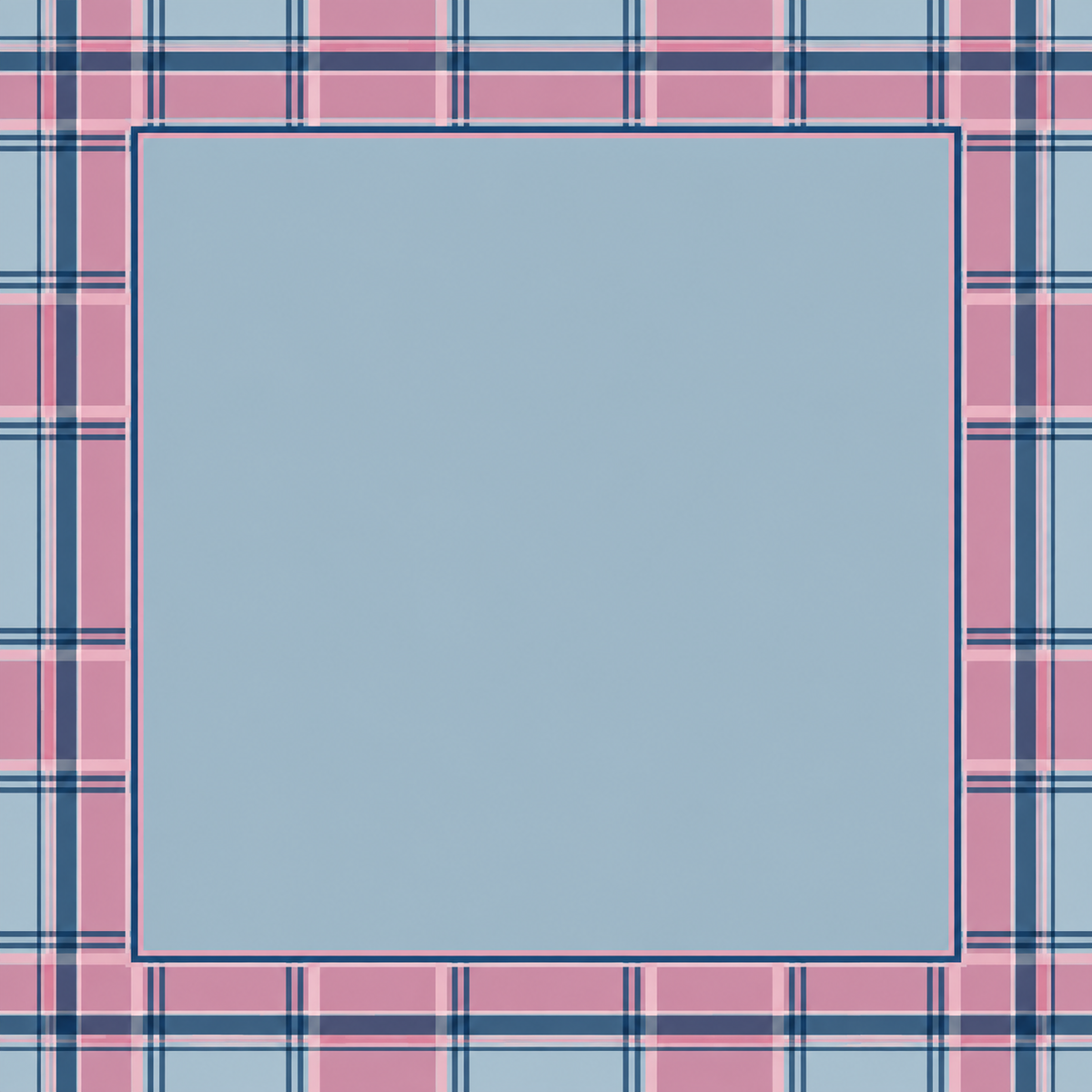 Pink Blue Plaid Frame square mahjong mat surface artwork