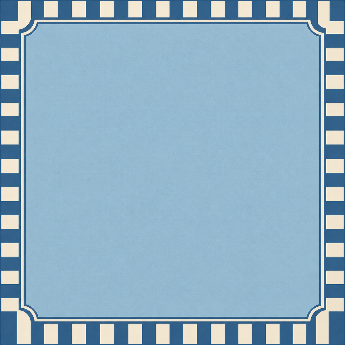 Blue White Cabana Frame square mahjong mat surface artwork