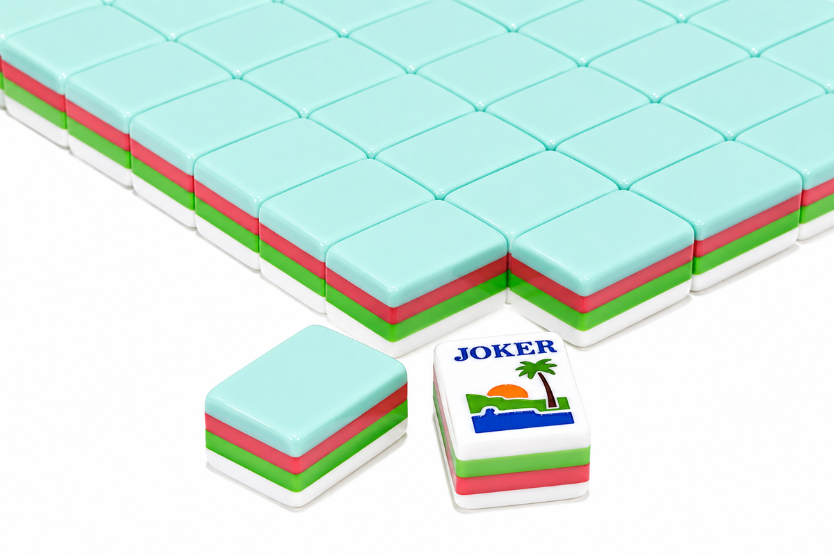 Resort Cabana Mint — mint backs and coral-green acrylic layers #Colorway_Cabana Mint