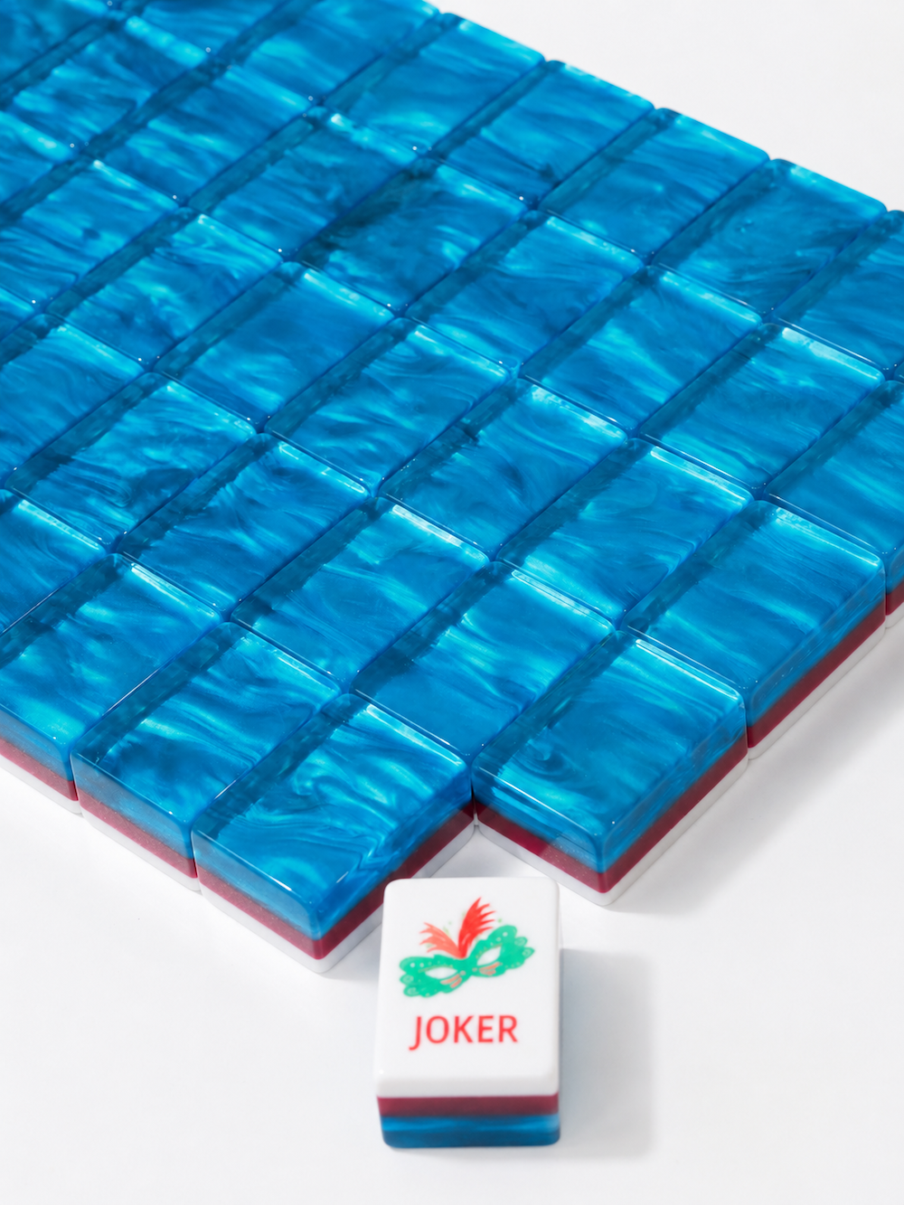 Azure Tide mahjong tiles set with blue tile grid and Joker tile
