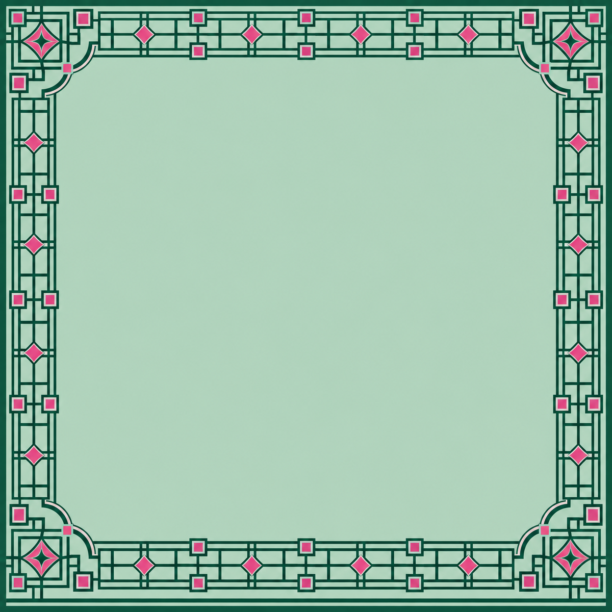 Pink Green Garden Lattice square mahjong mat surface artwork