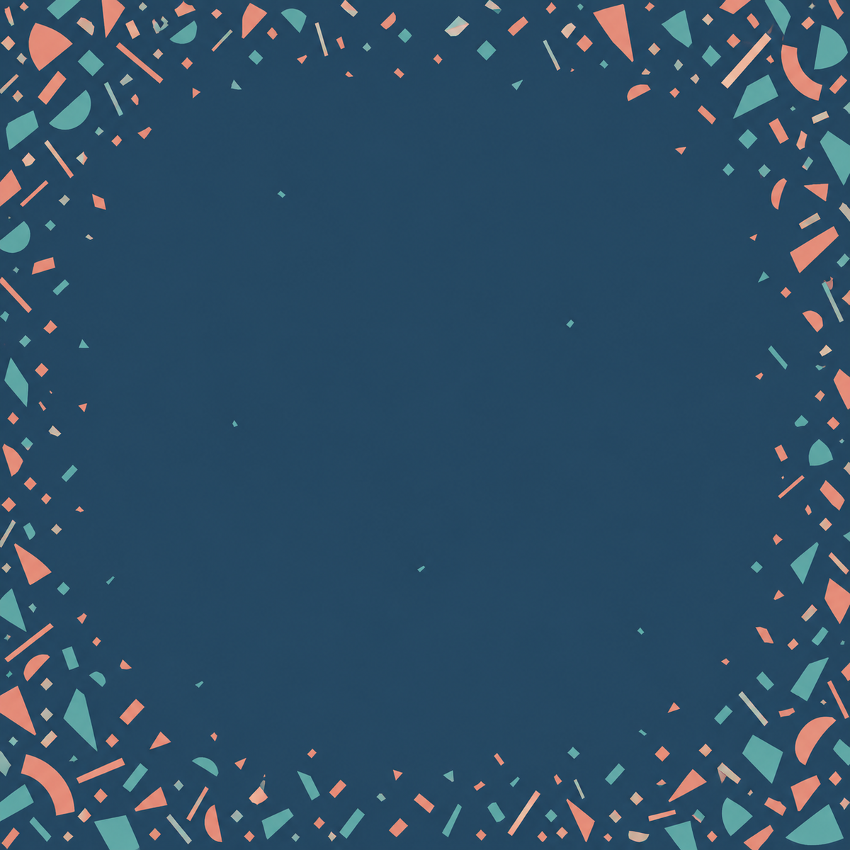 Navy Coral Confetti square mahjong mat surface artwork