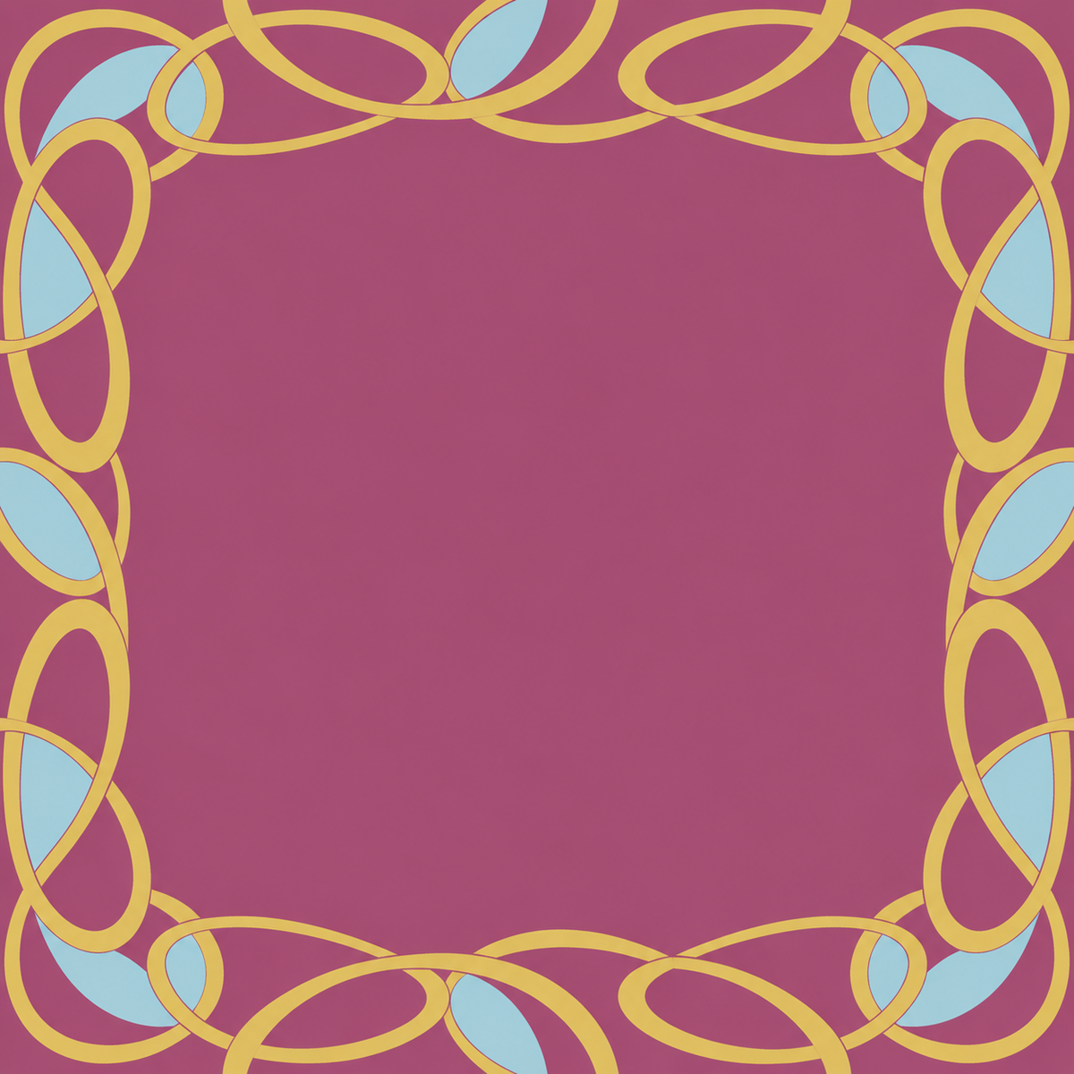 Golden Yellow Berry Loops square mahjong mat surface artwork