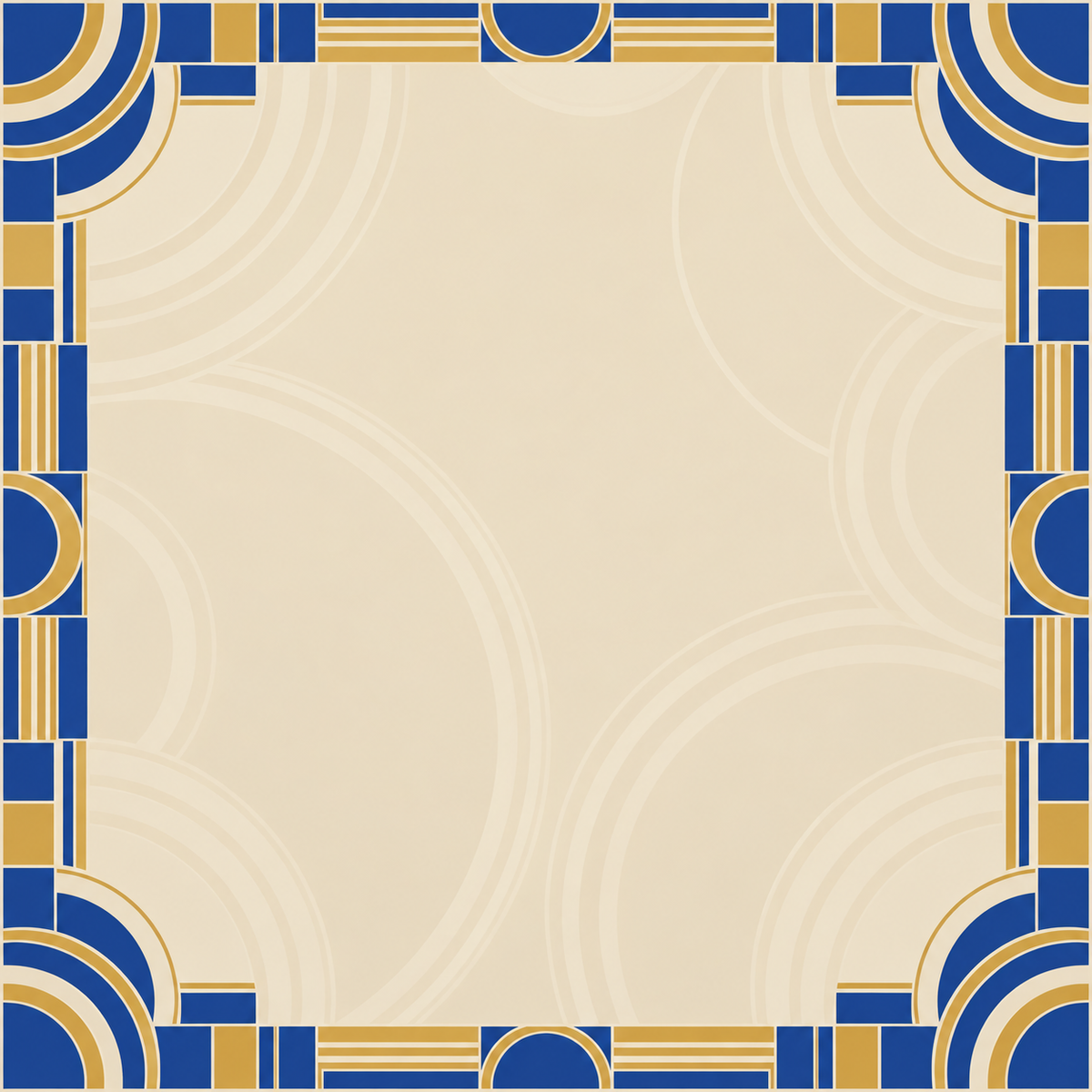 Cream Cobalt Gold Pop square mahjong mat surface artwork