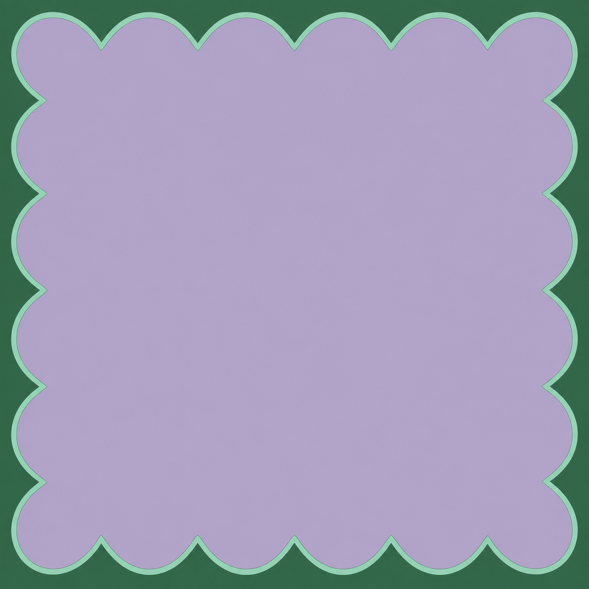 Lilac Forest Scallop Frame square mahjong mat surface artwork