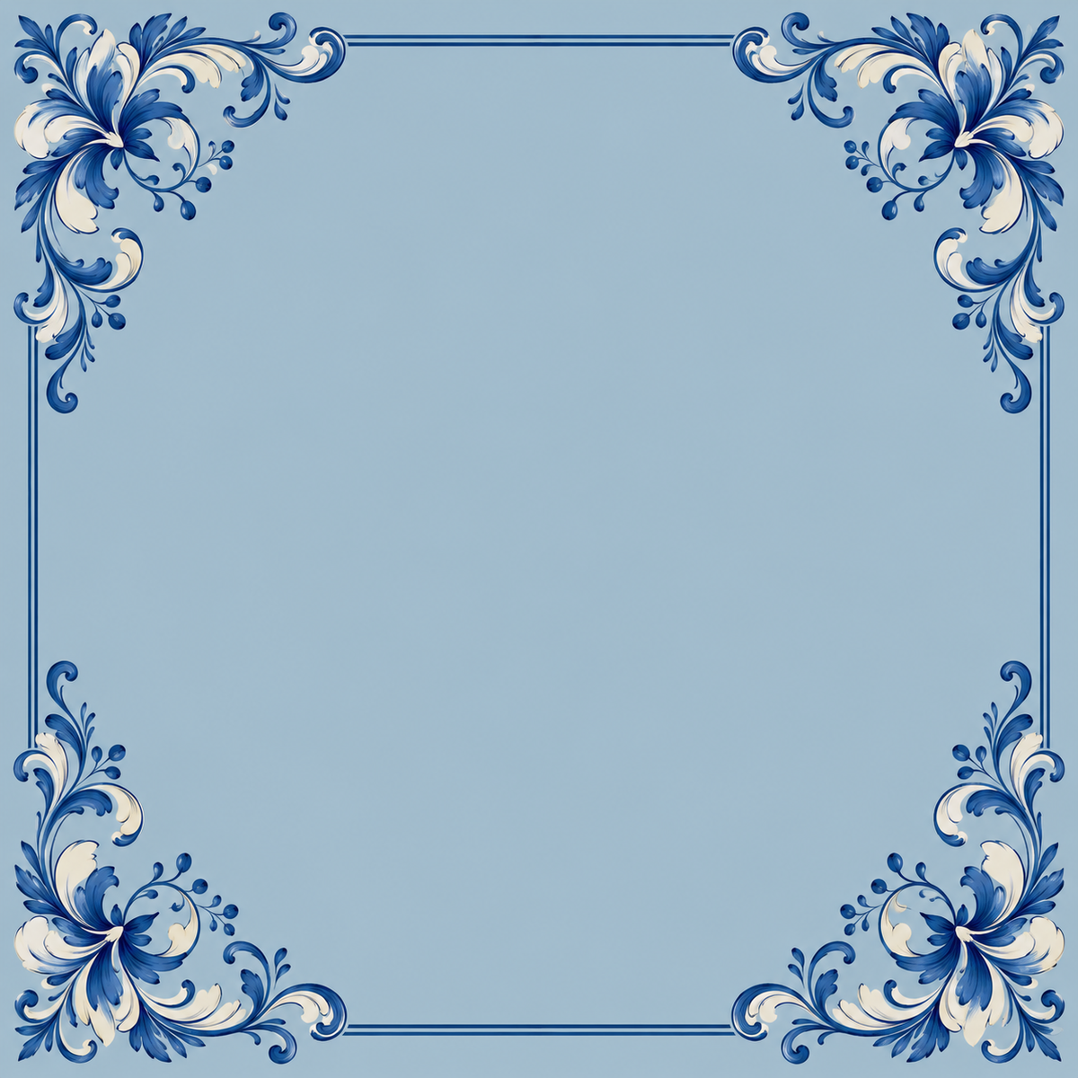Blue White Porcelain Corners square mahjong mat surface artwork