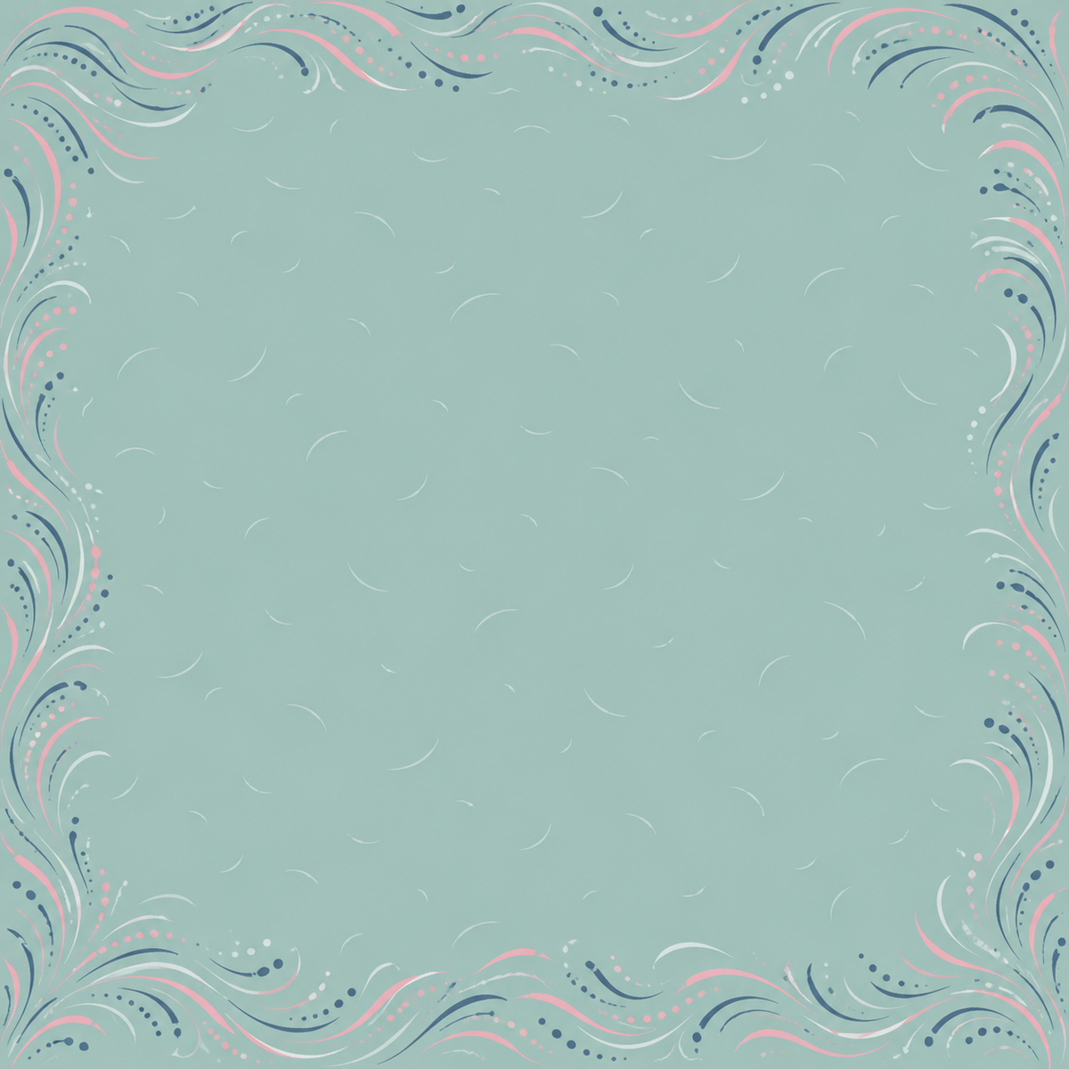 Sea Glass Blue Pink Drift square mahjong mat surface artwork