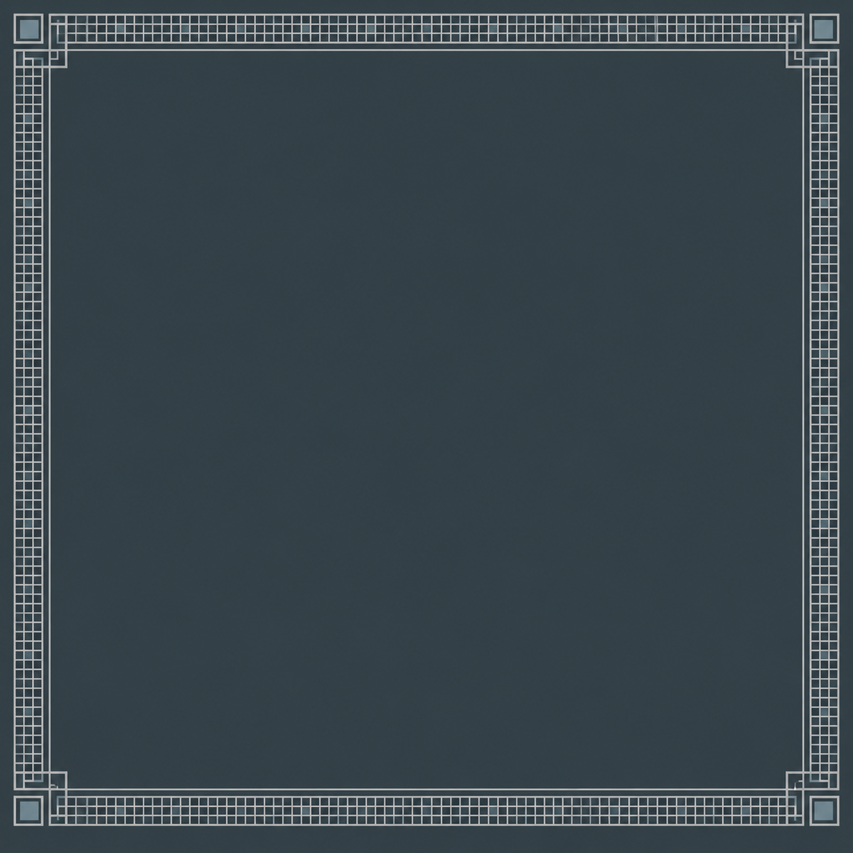 Charcoal Silver Microgrid Frame square mahjong mat surface artwork