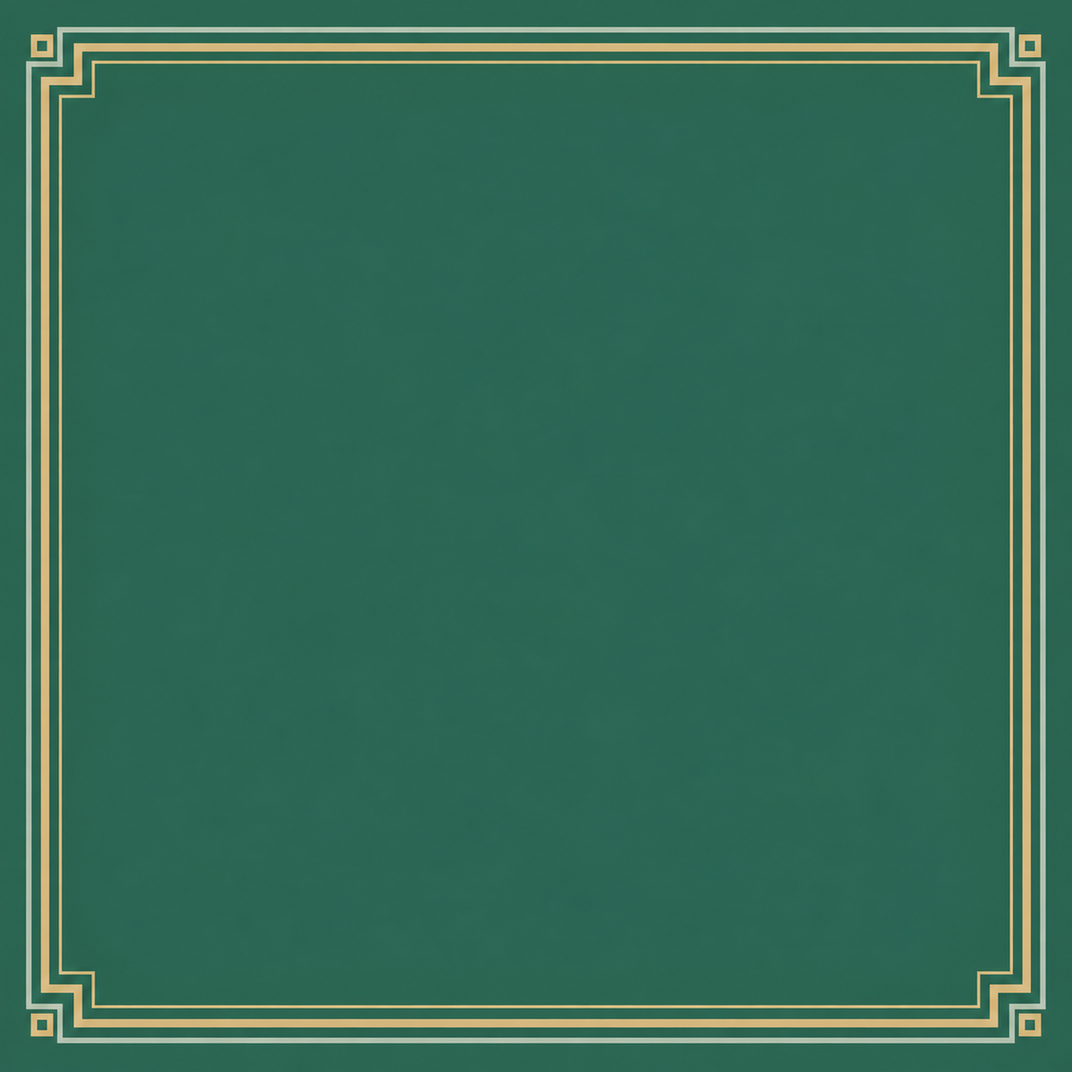 Emerald Champagne Minimal Frame square mahjong mat surface artwork