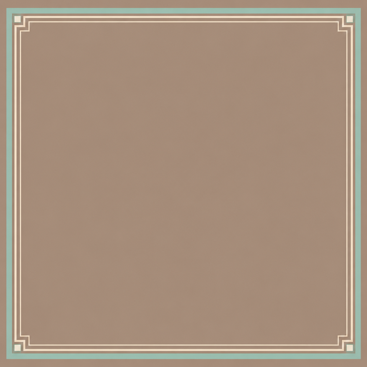 Mocha Aqua Minimal Frame square mahjong mat surface artwork