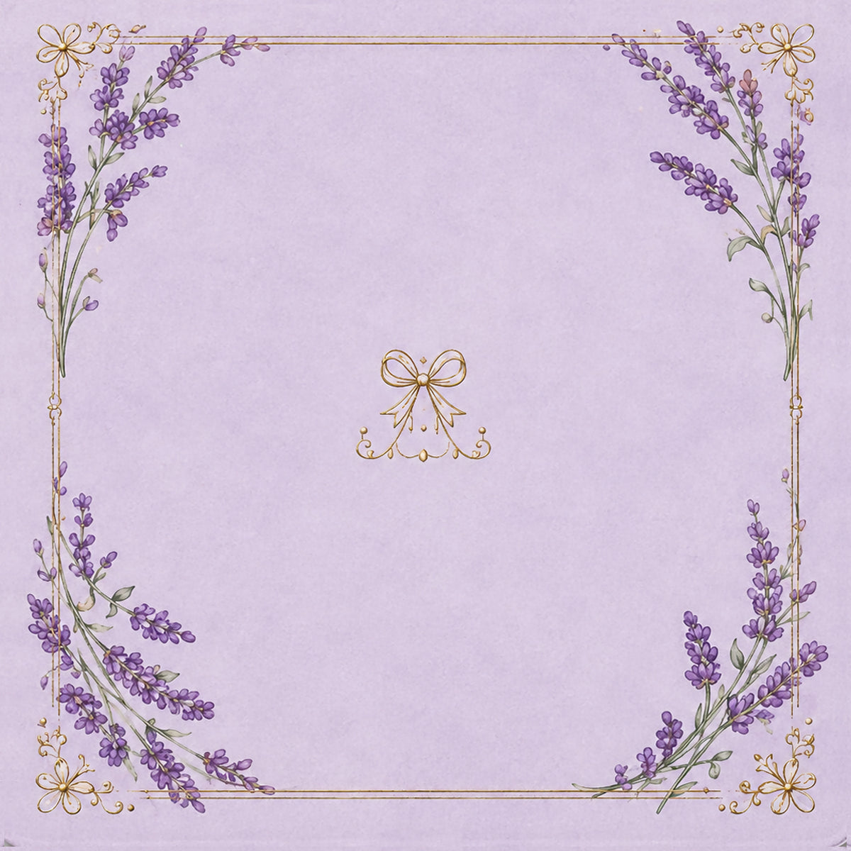 Lavender wisteria ready-made mahjong mat with ornate floral border