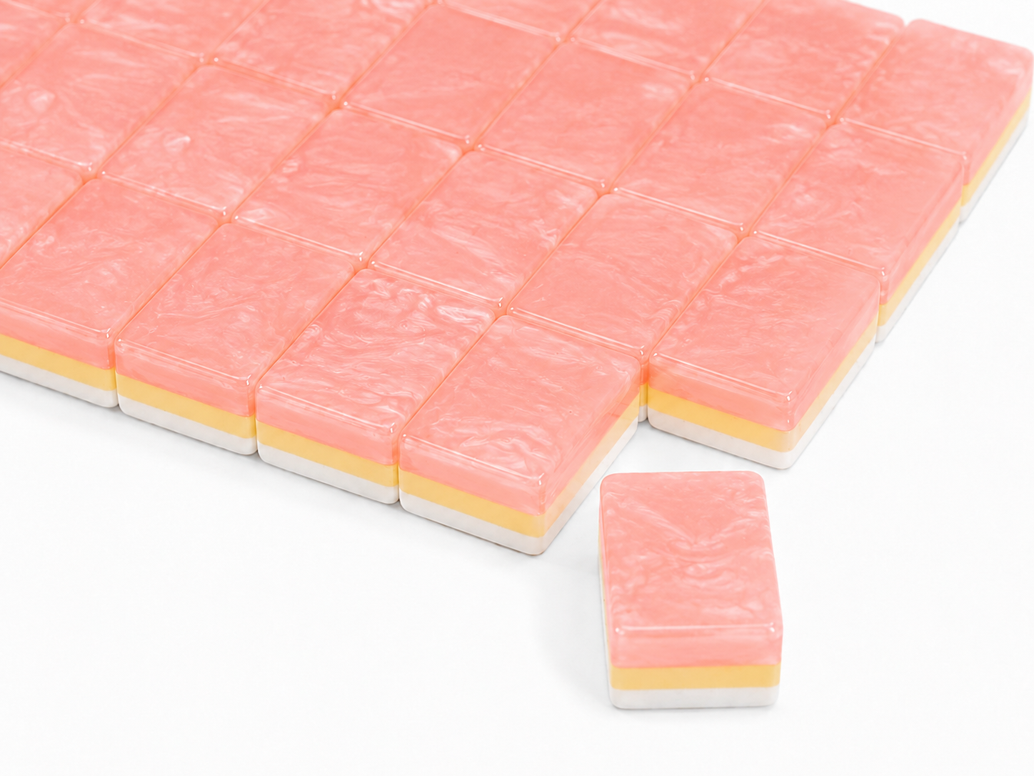 Peach Pearl warm peach pearlescent tile backs #Back Color_Peach Pearl