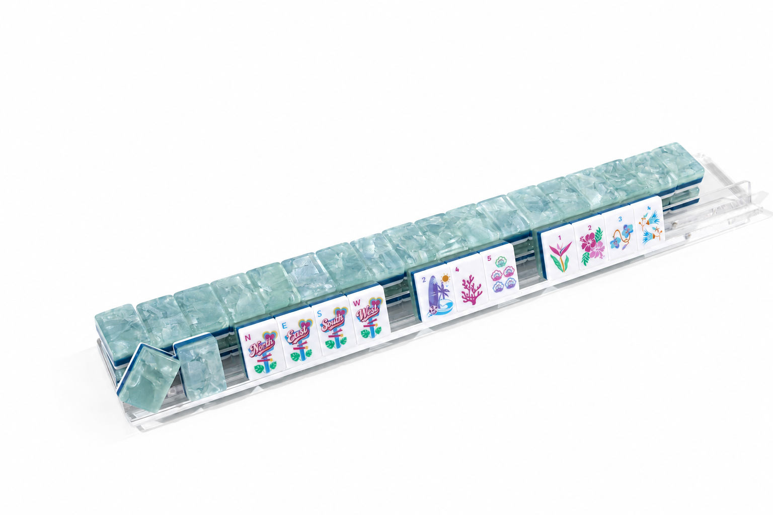 Four Seats The Getaway Table Jade Current mahjong tile design